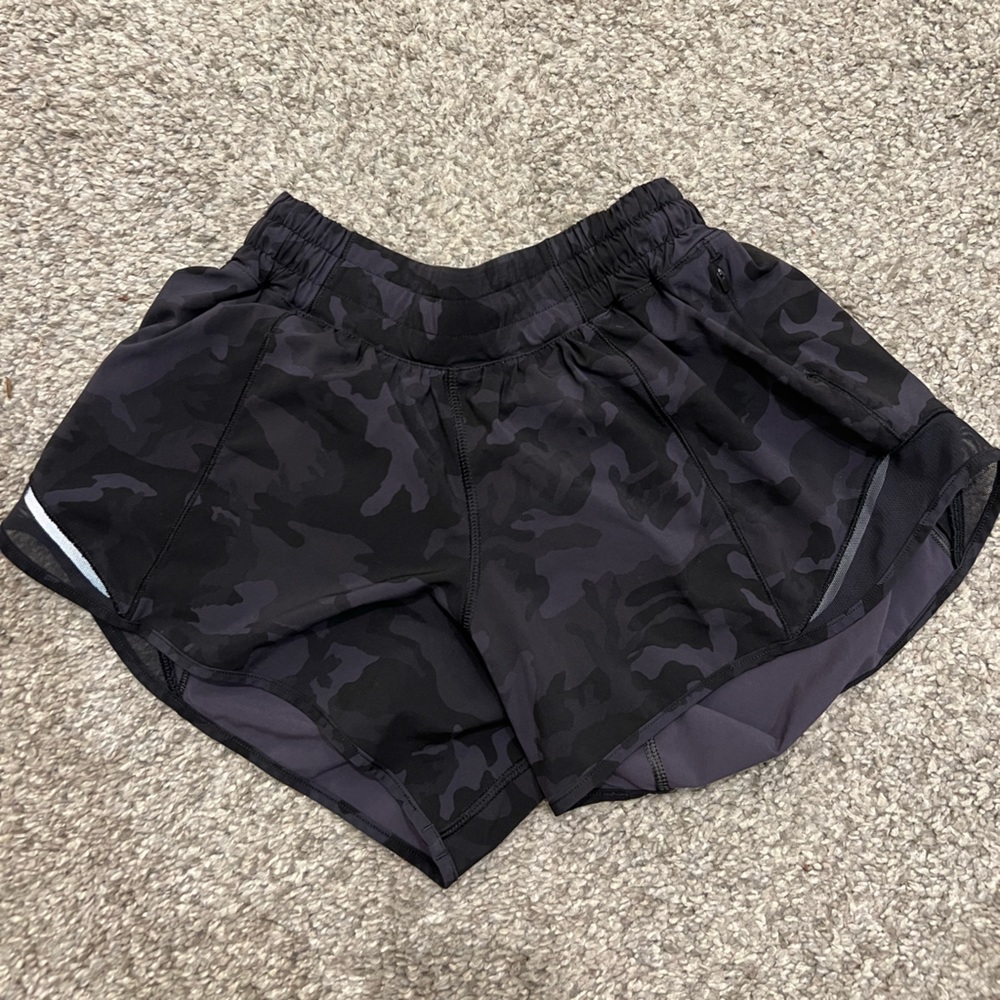 Lululemon Black Camo Running Shorts